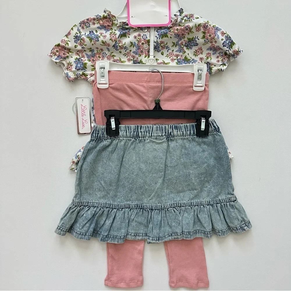 Little Lass Floral Headband and Outfit Set Size 6 - Picture 8 of 10